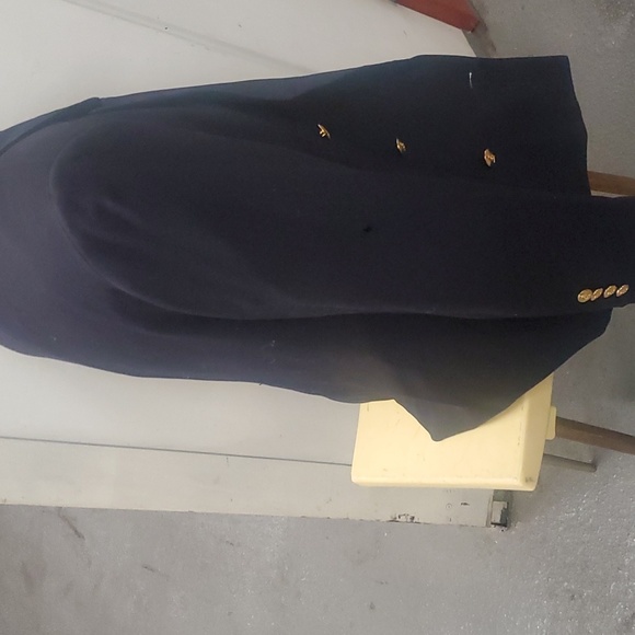 WOMEN Austin Reed Petite Double Breasted Navy 100% Worsted Wool Navy Blazer 10 - Picture 6 of 16